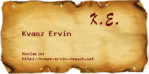 Kvasz Ervin névjegykártya