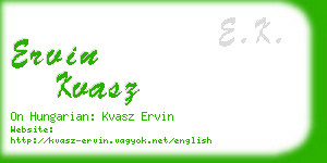 ervin kvasz business card